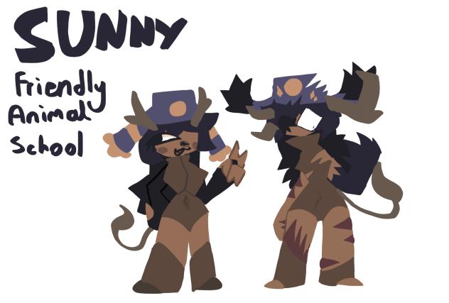Sunny in friendly animal school(❓)