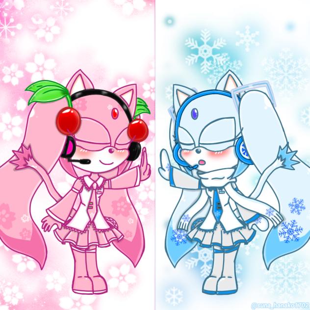 Sakura miku x Snow miku (Blaze miku)