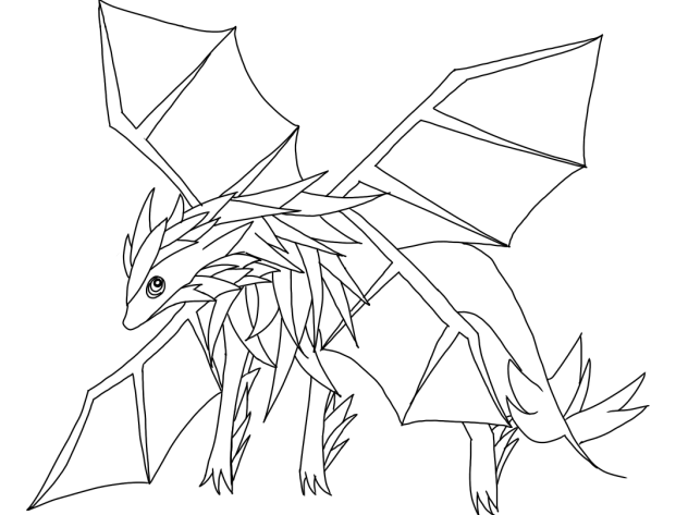 メカ風ドラゴン塗り絵