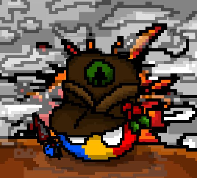 old pixel romaniaball