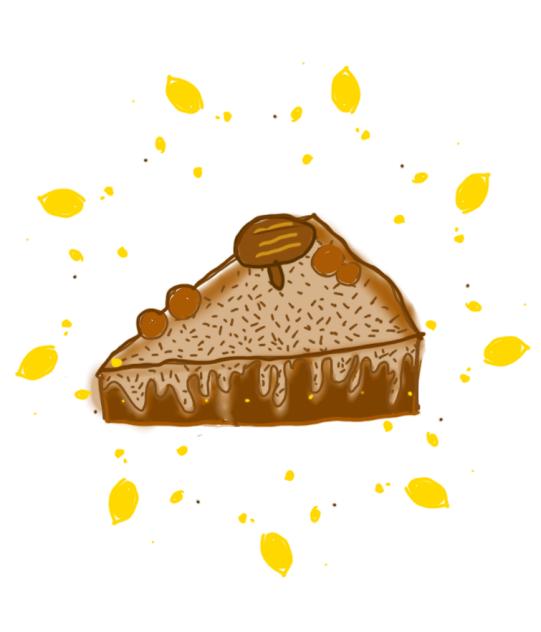 chocolotte cake with caramel icing
