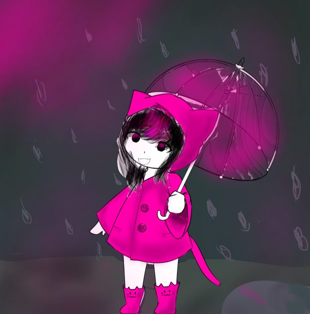 Pinky kid in rain