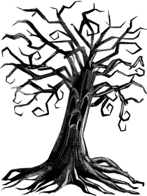 spooky backyard tree