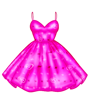 Dress with a puffy skirt with hearts