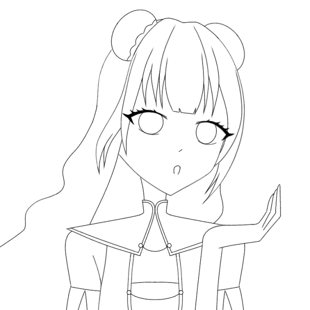 秋風の蓮(線画)