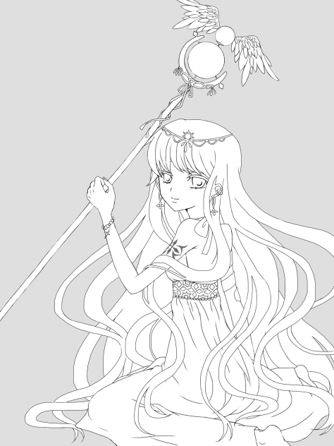 線画。ご自由に塗って下さい。