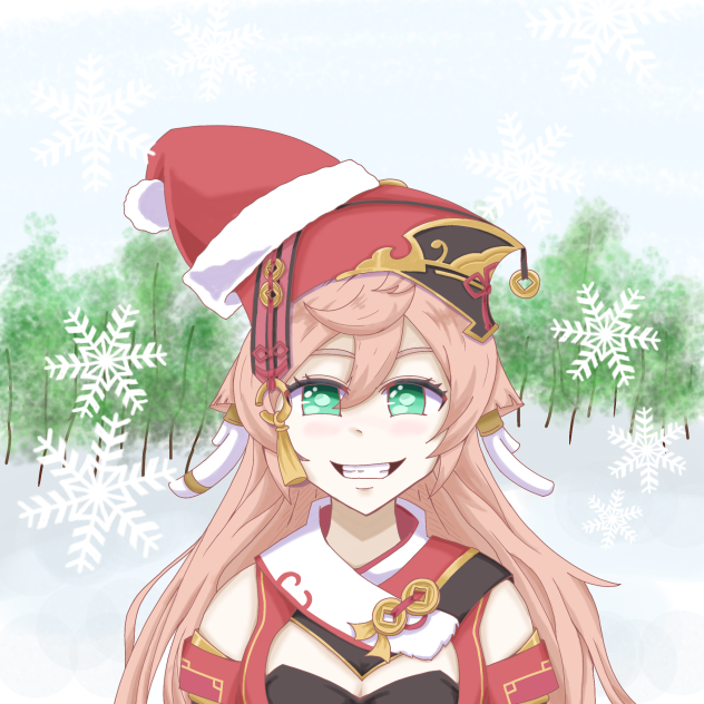 「Yanfei enjoying christmas」