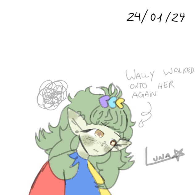 WH Luna with her bangs tied!