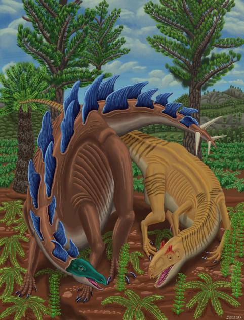 Stegosaurus and Allosaurus v1