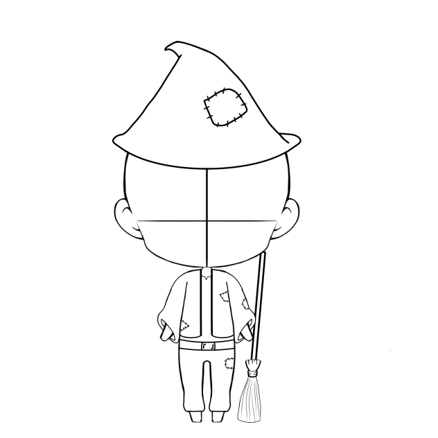 poor magician with magical broom