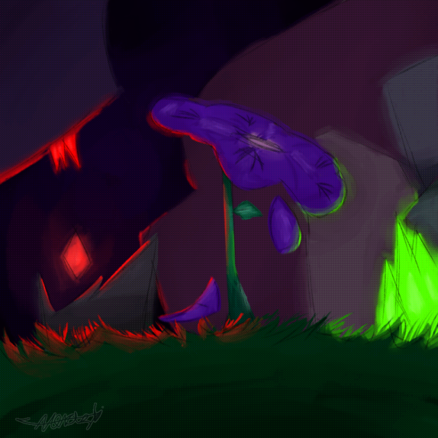 Flower in a crystal cave