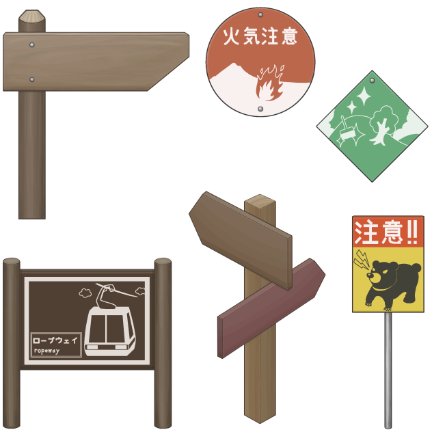 登山道の看板