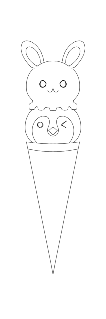 動物アイス線画