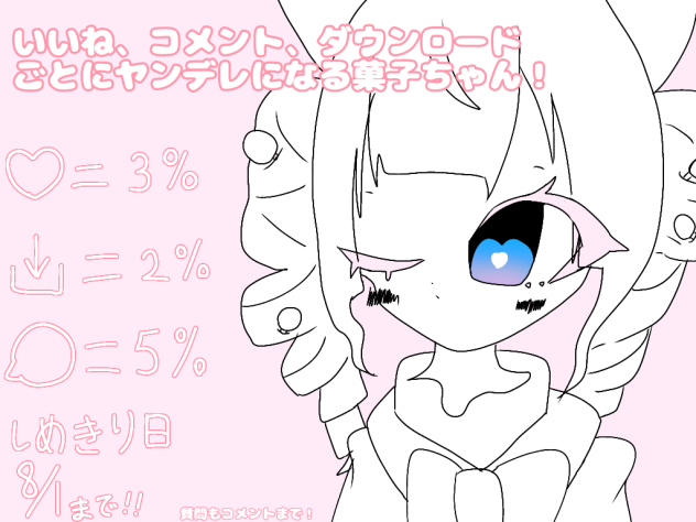 いいね、コメント、ダウンロードごとにヤンデレになる菓子ちゃん！
