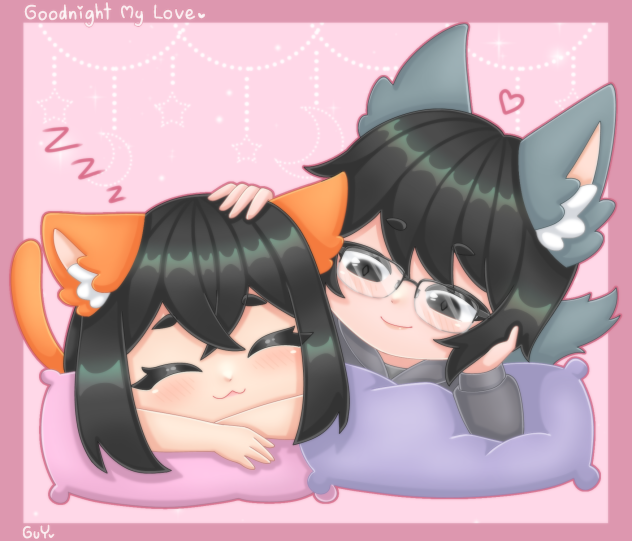 นอนลูบหัวเธอ