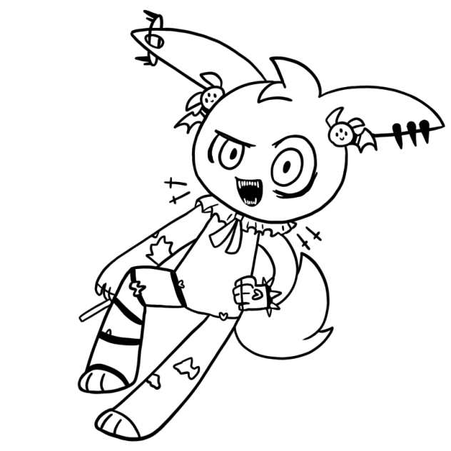 論文受け入れすーぱーうさぎの線画
