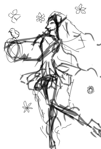 flower girl doodle