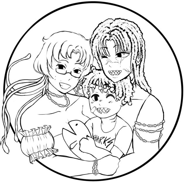 Marine lesbian family
