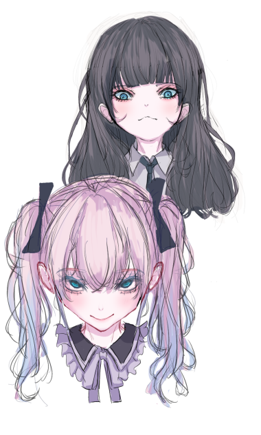 暇つぶしに描いた絵（あおりとふかん）