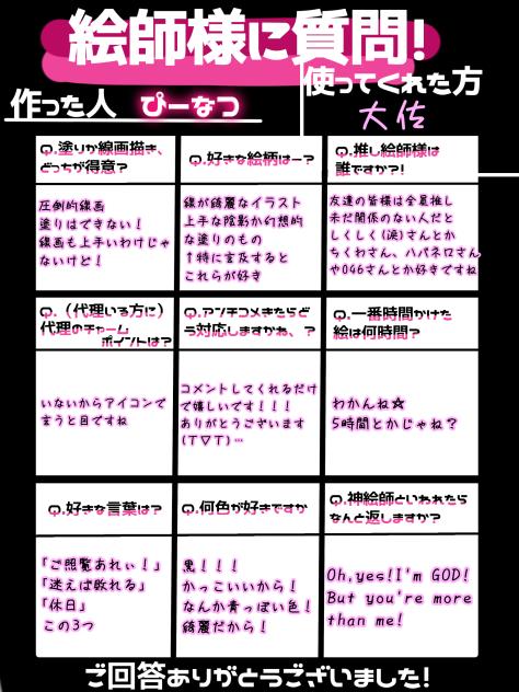 絵師様に質問！
