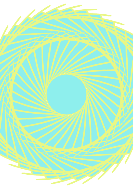 yellow and teal spiral - ibisPaint