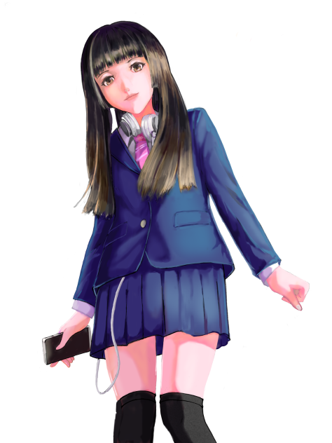 黒髪ロングの女子高生