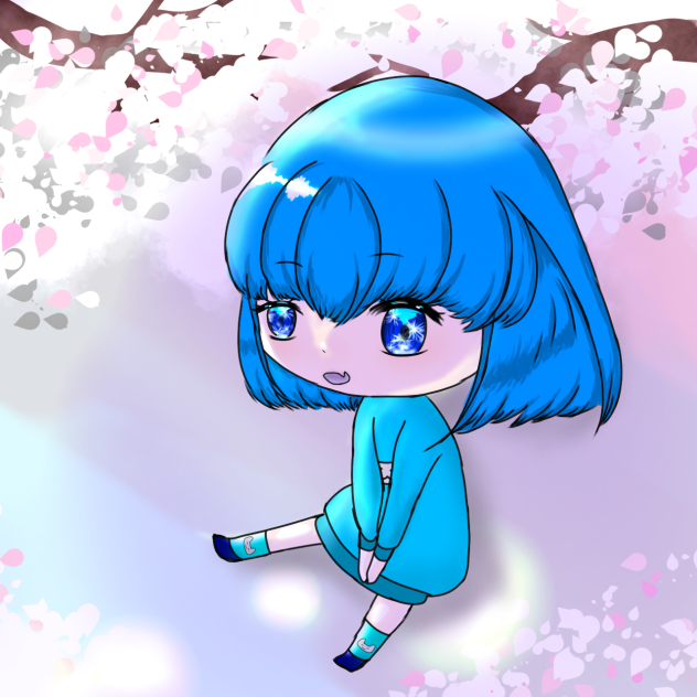 小さなアニメの女の子を描く