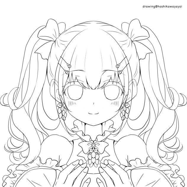 ミス・ストロベリー(ぬりえ)