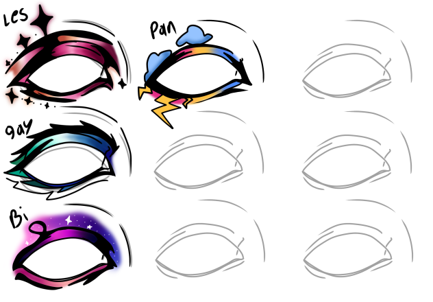 pride flag eye makeup wip