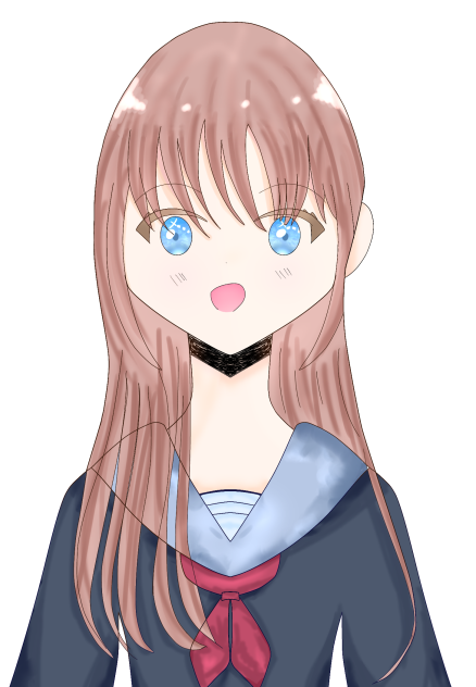 セーラー服の女の子　背景なし