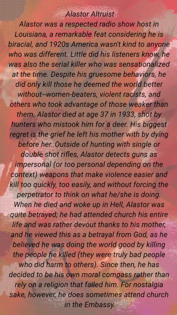 Alastor Altruist Character Sheet 1