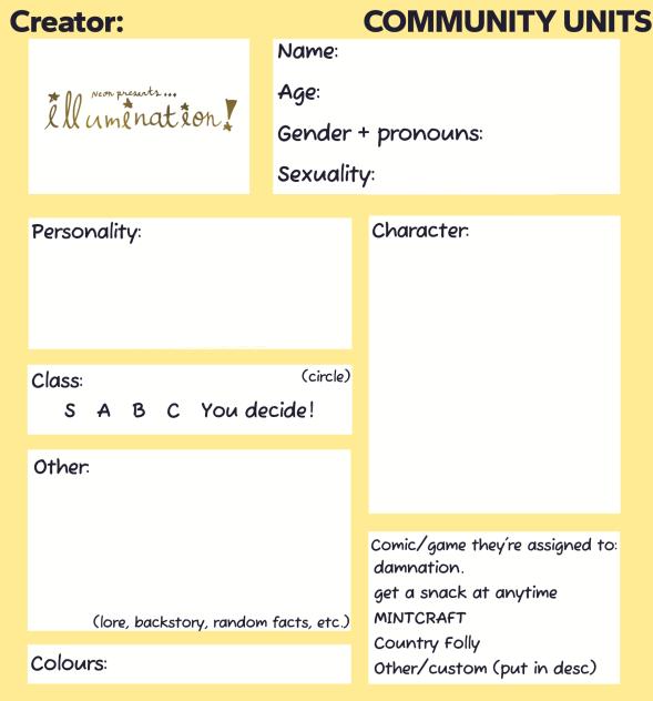 Community Units [''illumination!'' CS]