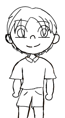 Young boy-black and white - ibisPaint
