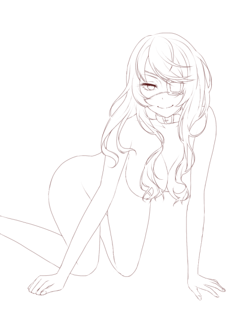 裸体美女の線画