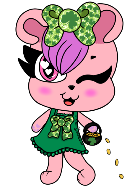 St Patricks Day Pink Bear - Speedpaint