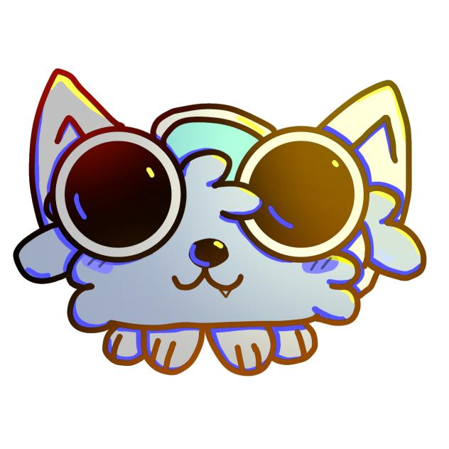 Star time pebble as a floofy cat