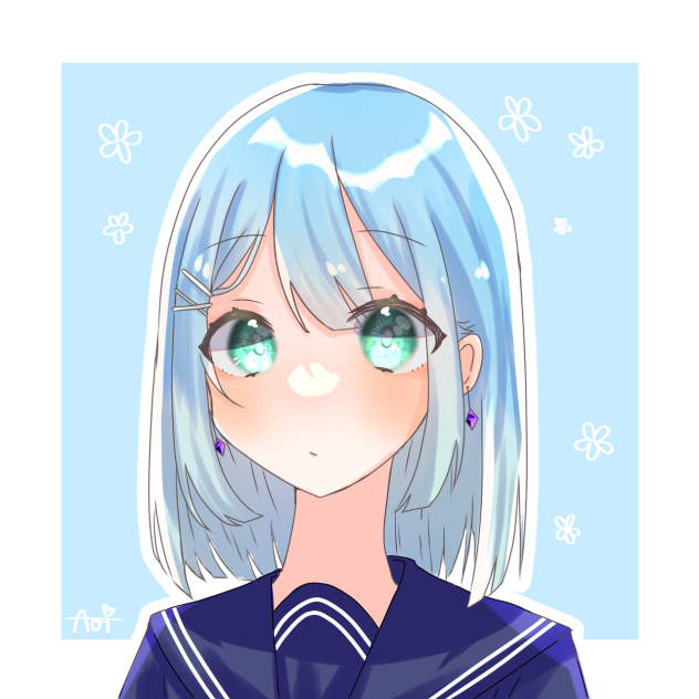 青髪セーラー服