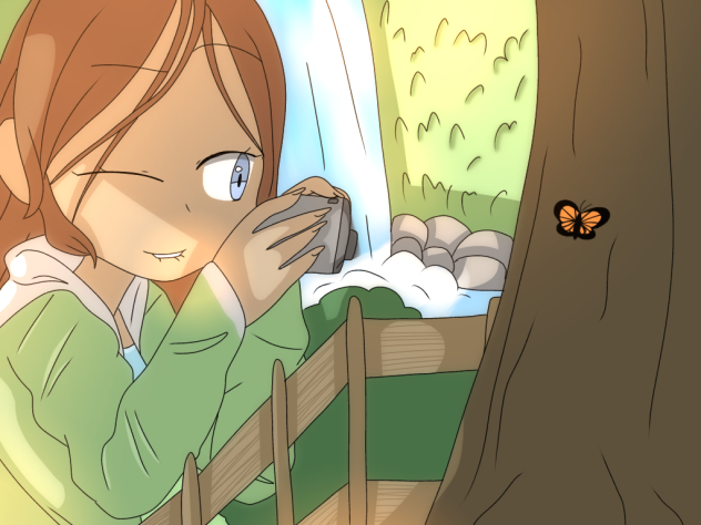 Photo of a butterfly (coloured)