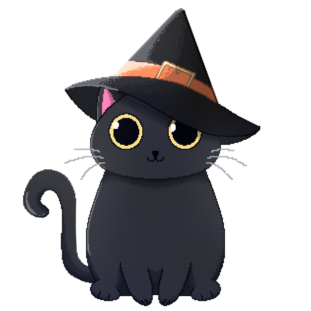 Black cat 🐈‍⬛ (pixel)