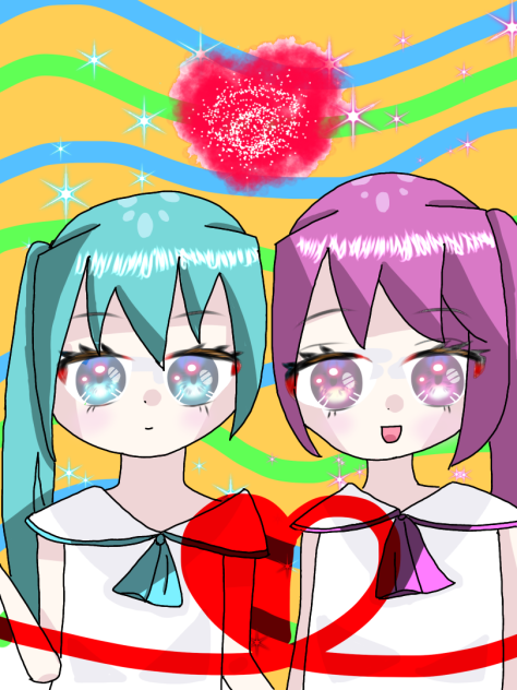 素敵な双子ちゃんを描きました
