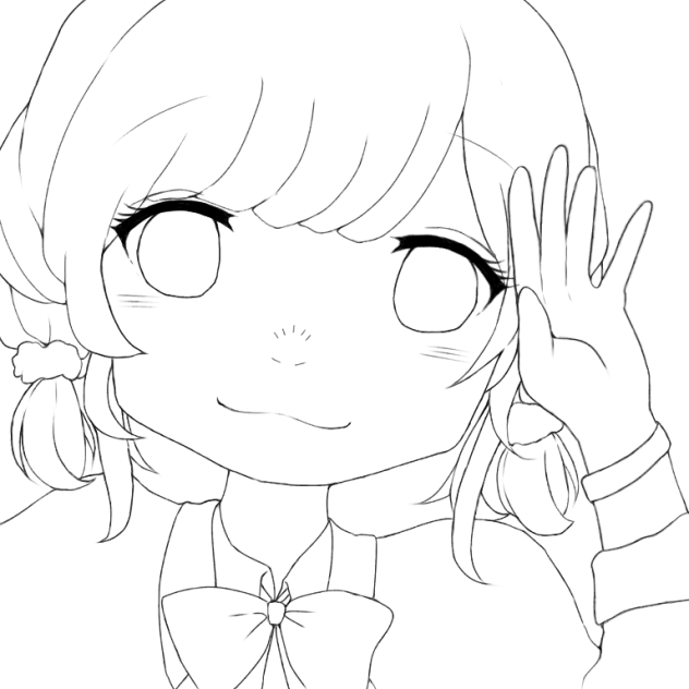 おさげちゃん 線画