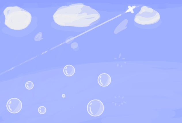 描きたかった笑【青空の下でシャボン玉】