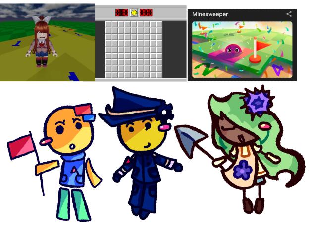 3 variants of minesweeper